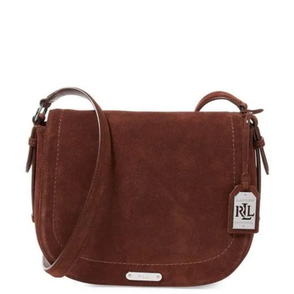 Lauren Ralph Lauren Brown Suede Shoulder Bag - Picture 1 of 1